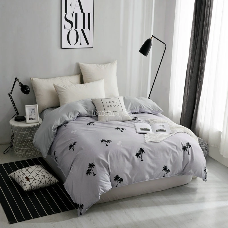 

Hot Sale Gray Tree Plant Printed Duvet Cover Cheap 1 Piece Comforter Cover Quilt Cover Blankets Twin Full Queen King Bedclothes