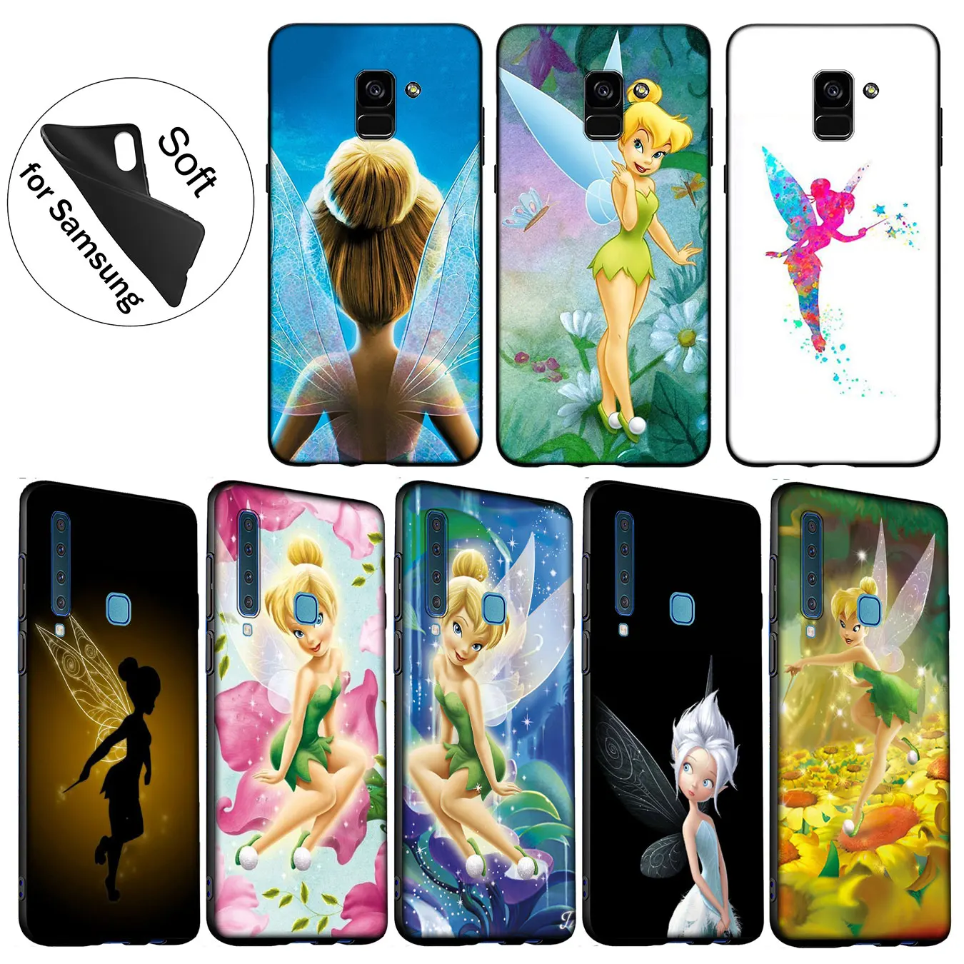 Tinkerbell fairy tinker bell periwinkle Soft Case for Samsung Galaxy A6 A9 A8 A7 2018 A3 A5 2016 2017 Note 9 8 10 Plus Lite |