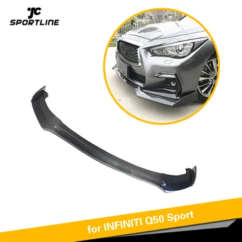 

Front Bumper Lip Spoiler Chin Apron for Infiniti Q50 Sport Sedan 4 Door 2018 Carbon fiber Black Car Racing Styling Accessories