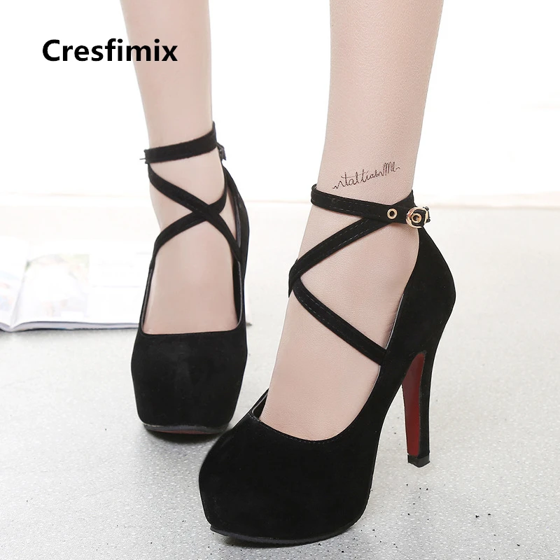 Women Cute Comfortable Party Night Club High Heel Pumps Lady Casual Platfomr Black High Heel Shoes Female Cool Blue Shoes E2371