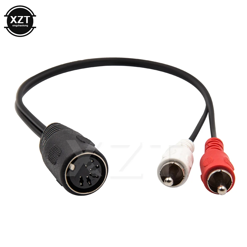 2019 5 Pins DIN гнездо на 2 RCA штекер AMP аудио адаптер кабель 0 3 м высокое качество|Кабели