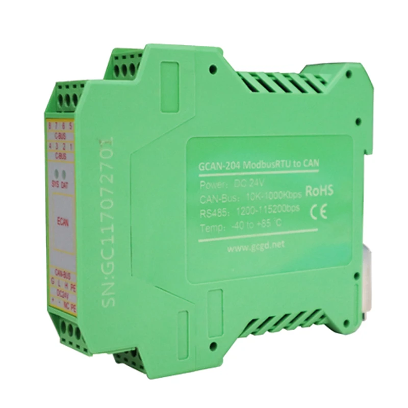 

GCAN-204/205 Converter Gateway Realizes Bidirectional Conversion Module Between Can-bus And Modbus TCP/RTU Protocol Serial Bus