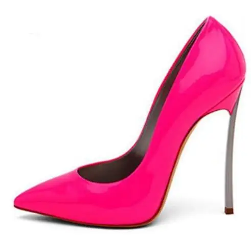Hot Selling Rose Pink Leather High heel Shoes 2018 Sexy Pointed Toe Woman Pumps Shallow Mouth Dress Heels 35-42 Hot Selling Rose Pink Leather High heel Shoes 2018 Sexy Pointed Toe Woman Pumps Shallow Mouth Dress Heels 35-42