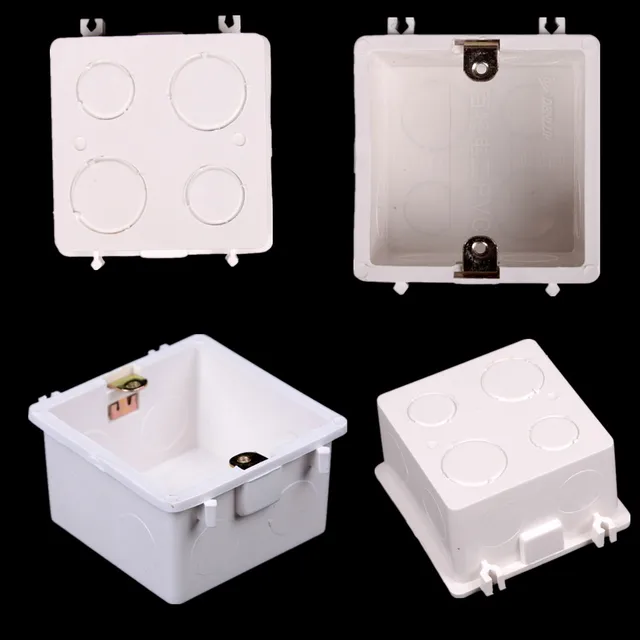 Universal White Wall Mounting Box for Wall Switch and Plastic Enclosure