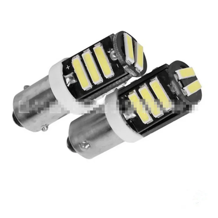 

CYAN SOIL BAY 2pcs T4W BA9S 7020 11 SMD 7014 LED 11SMD White Wedge Interior Bulbs Car LED Clearance License Plate Lamp 12V