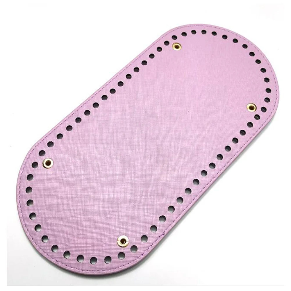Высокое качество овальная длинная Нижняя сумка для вязания искусственная кожа 60 отверстий женские сумки ручной работы DIY аксессуары для сумок - Цвет: Розовый