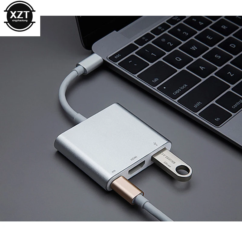 

High Quality Type C To HDMI USB 3.0 HUB USB Multi-Port Adapter Dongle Dock Cable For Xiaomi Huawei Samsung Phone New Macbook Pro