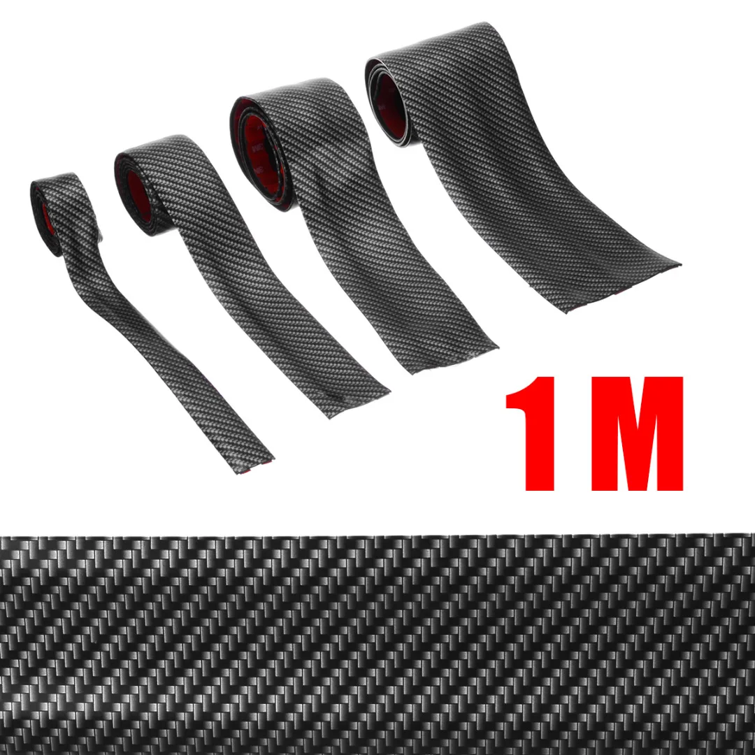 For Car Styling 3/5/7/10CM 1M Car Carbon Style Rubber Moulding Strip Soft Black Door Sill Protector Edge Guard Stickers Mayitr