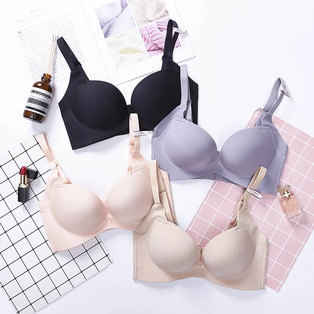

Women Underwear Set Bra Panty Solid Color Lingerie Push Up High Waist Type