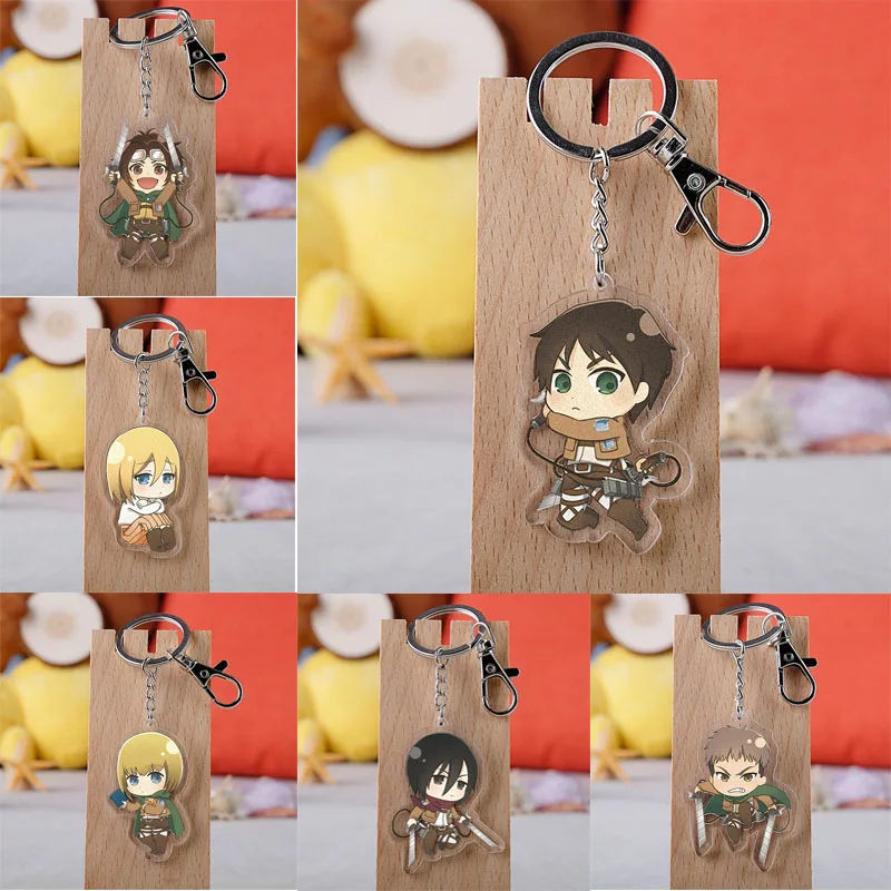

Anime Attack on Titan Keychain Cartoon Figure Acrylic Pendant Keyring
