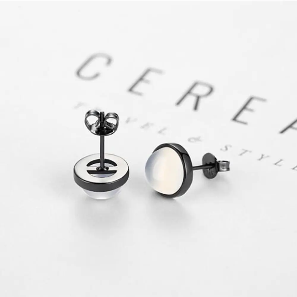 Женские серьги гвоздики с лунным камнем ANENJERY 925 пробы серебро S E283|colorful stud earings|stud
