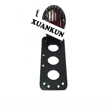 

XUANKUN Motorcycle Fittings Black Iron Tail Lamp License Plate Rack Lamp Side Direction Plate Number Grid Brake Lamp