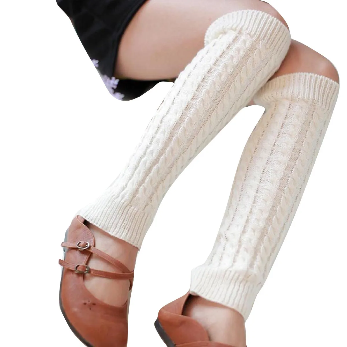 20#Amazing Fashion Women Winter Warm Leg Warmers Knitted Scoks Crochet Long Boots Socks New Arrival calcetines