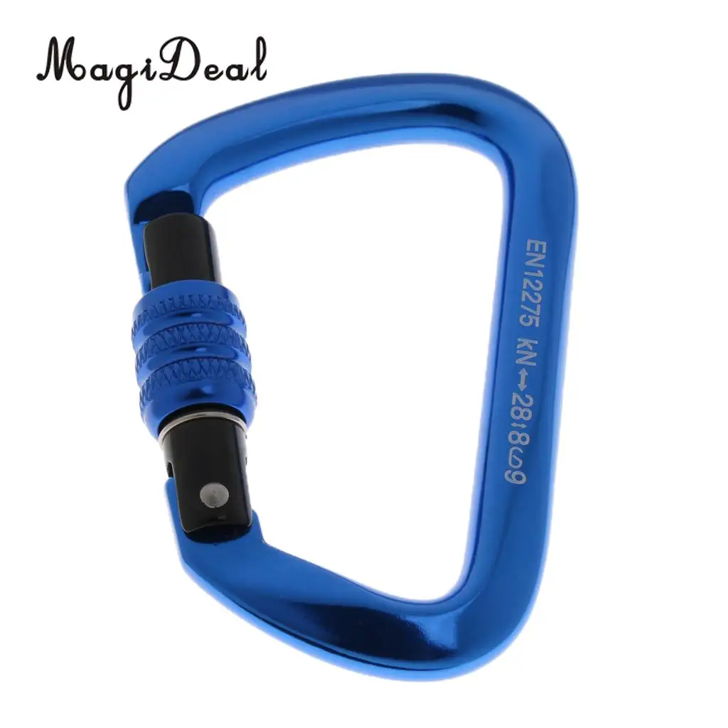Durable Safety 28KN Aluminum Tree Climbing Screw Locking Carabiner Hook for Exploring Rappelling Rescue Caving Engineer CE