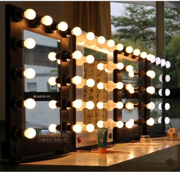Простой и приличный Профессиональный алюминиевый макияж косметичка с зеркалом зеркало для макияжа большой