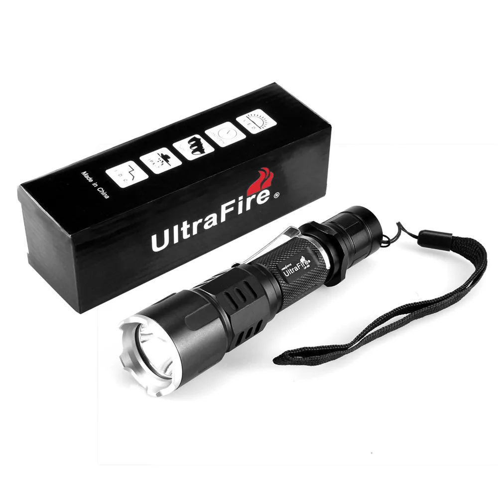 

Ultra Fire Super Bright Cree XP-L V6 Daily Carrying LED Flashlight 5 Modes 3800 Lumen Lens LED Torch 18650 Battery (not included