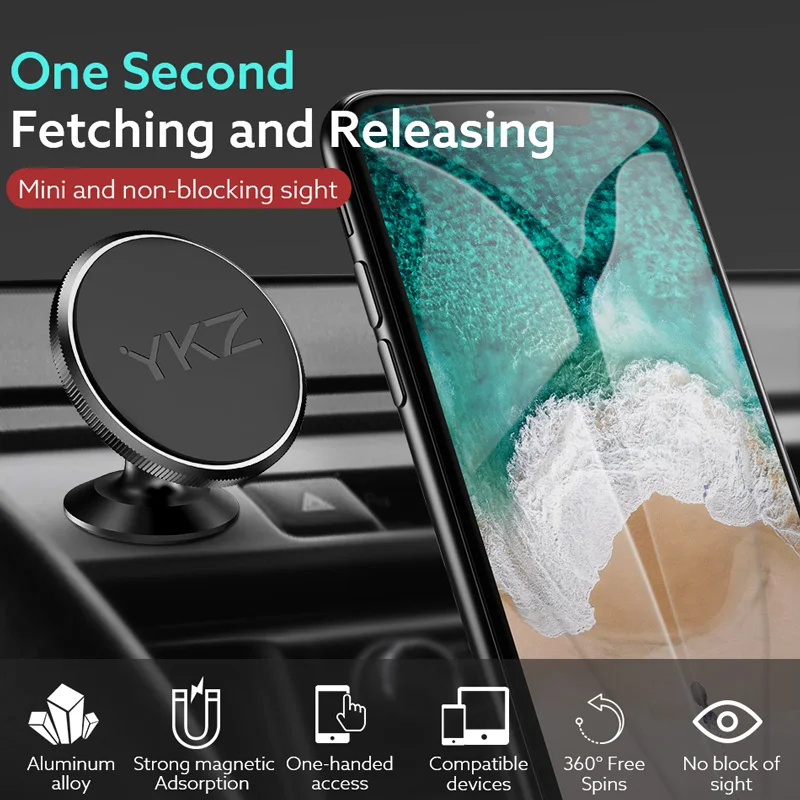 Автомобильный держатель YKZ 2 Style магнитный для iphone X XR XS MAX Samsung Xiamomi Air Vent GPS