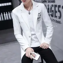 Новинка лета, ветровка в Корейском стиле, мужские костюмы, костюм для молодых мужчин, тонкое студенческое длинное пальто, Блейзер, мужской пиджак, jaqueta M-3XL