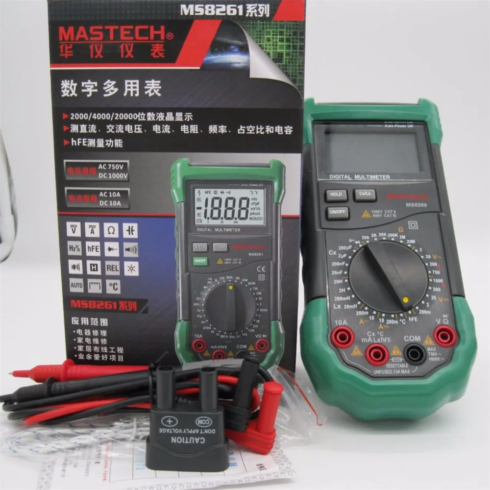 MASTECH бренд MS8269 3 1/2 Цифровой Мультиметр LCR метр AC/DC Напряжение Ток Сопротивление