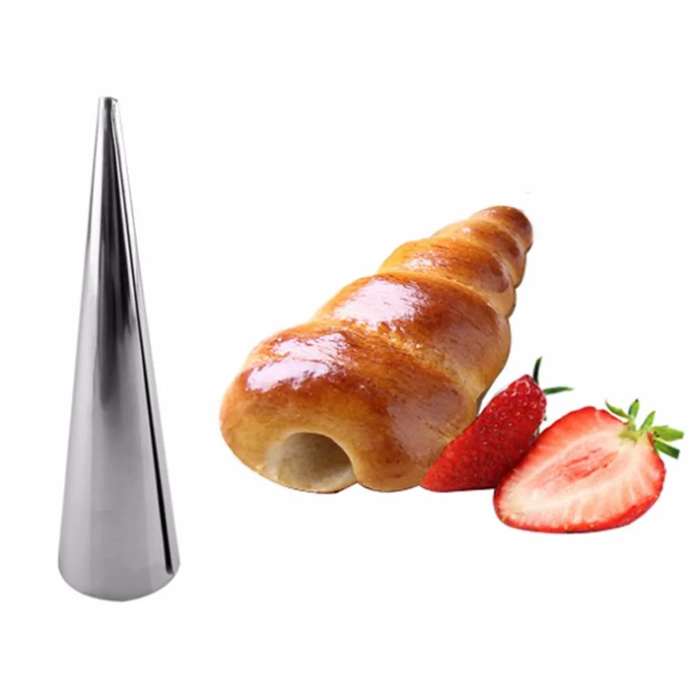

Stainless Steel Non-stick Baking Cone DIY Spiral Croissants Baking Tube Horn Pastry Roller Cake Mold Kitchen Bakeware