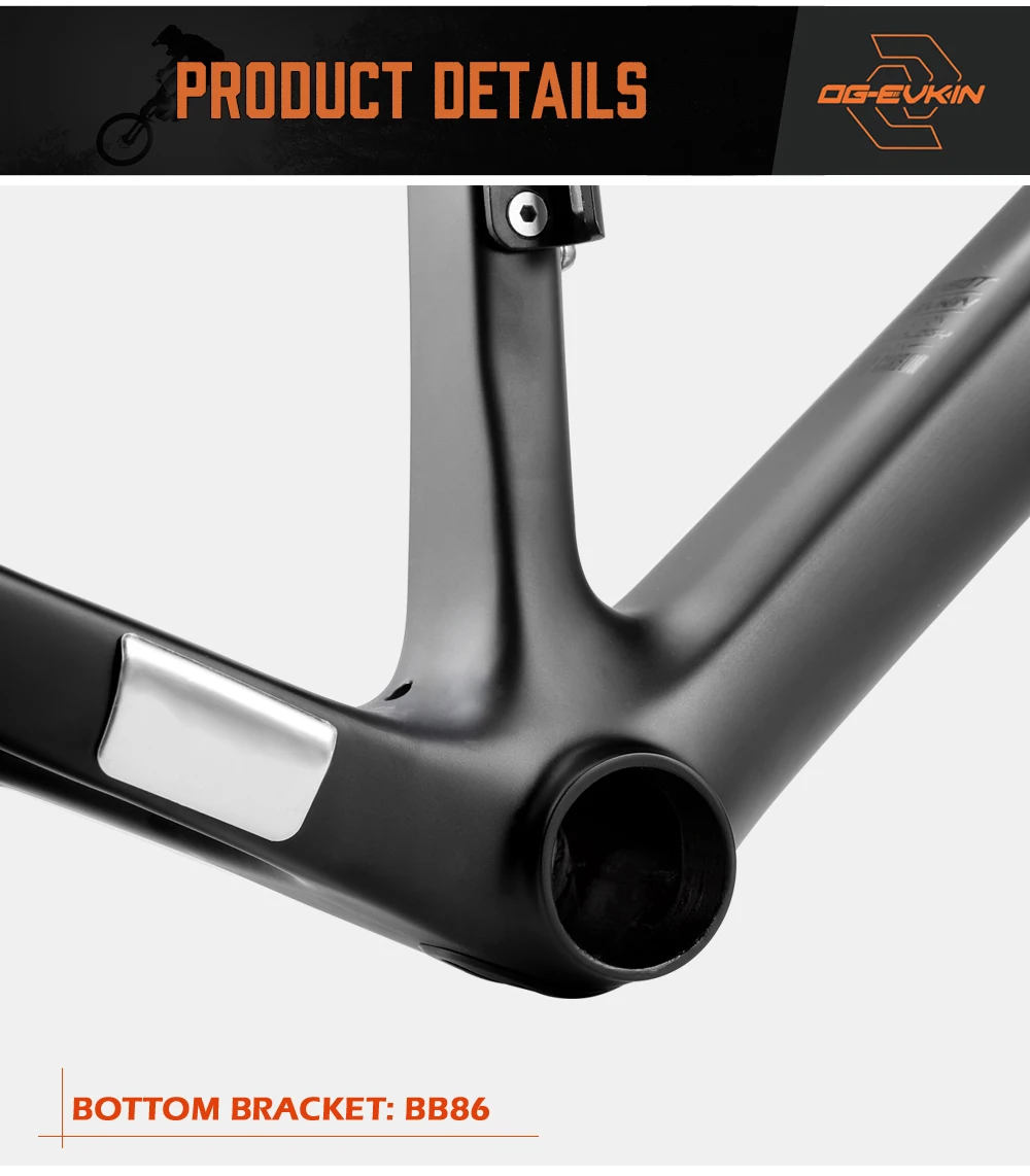 Sale OG-EVKIN CF025 Carbon Road Frame Disc Brake UD BB86 Bicycle Disc Frame Di2 Frameset Fork Clamp XS S M L 1-1/8"-1-1/2" 6