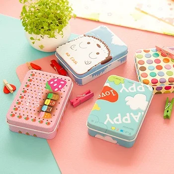 

Cartoon Iron Receiving Box Mini-tinplate Box Jewelry Gift Card Small Iron Box