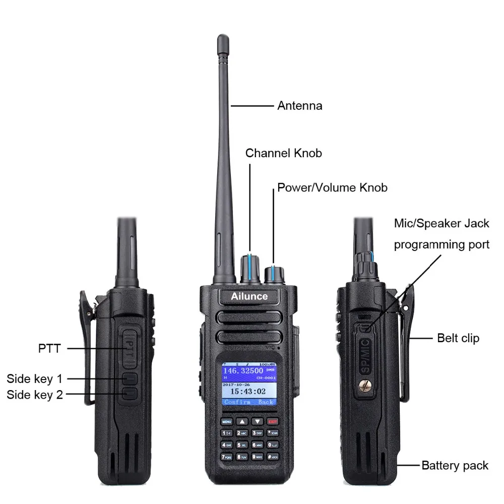 RETEVIS Ailunce HD1 DMR Radio Digital Walkie Talkie GPS Ham Radio VHF UHF DMR IP67 Waterproof 3
