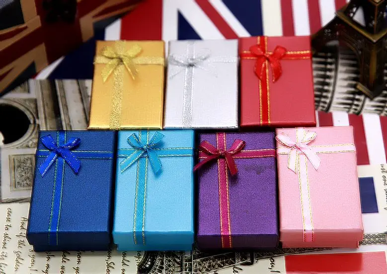 

360pcs Cardboard Gift Boxes with Satin Ribbons Bowknot Jewelry Boxes for Necklaces Earrings Rings