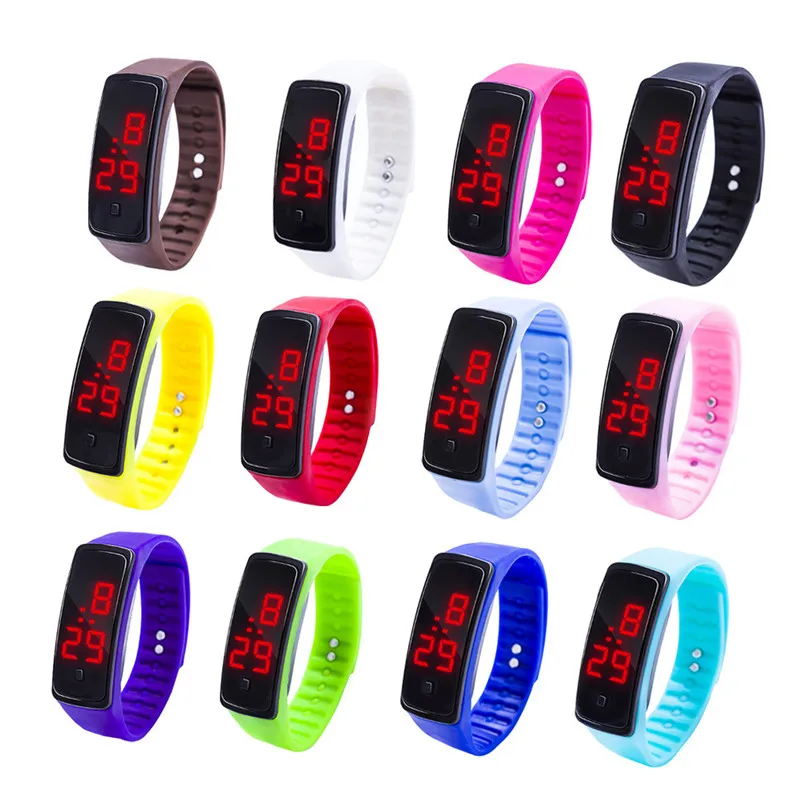 Simple Men Watch LED Digital Display Bracelet Watch Children's Students Silica Gel Sports Watch Clock relojes hombre Y09#N (8)