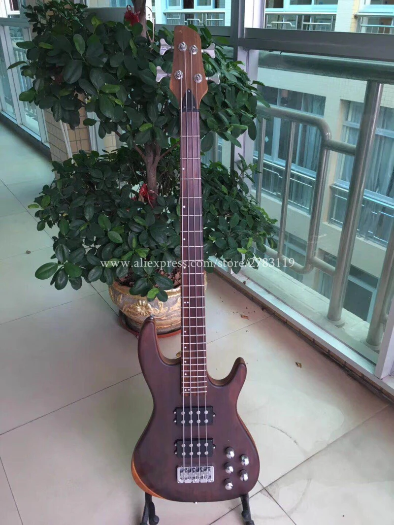 Good Quality Electric BASS Guitar,With Full Mahogany Body 4 strings bass guitarras,Rosewood Fingerboard