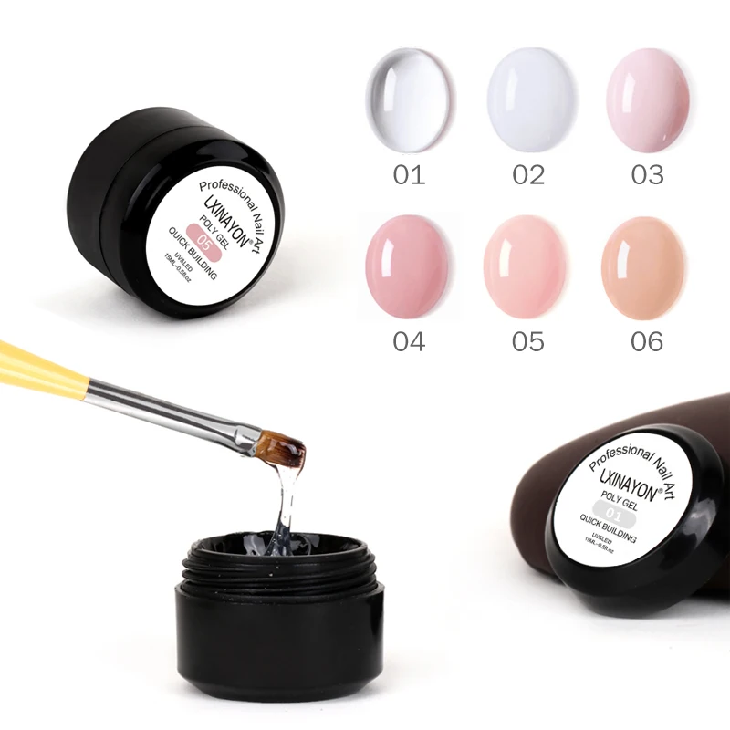 

Nail Builder Poly Gel Polish Varnish For Nail Extension UV Poly Gel set kit nails LED Sculpting Hard Lacquer Manicure Tool 15ml