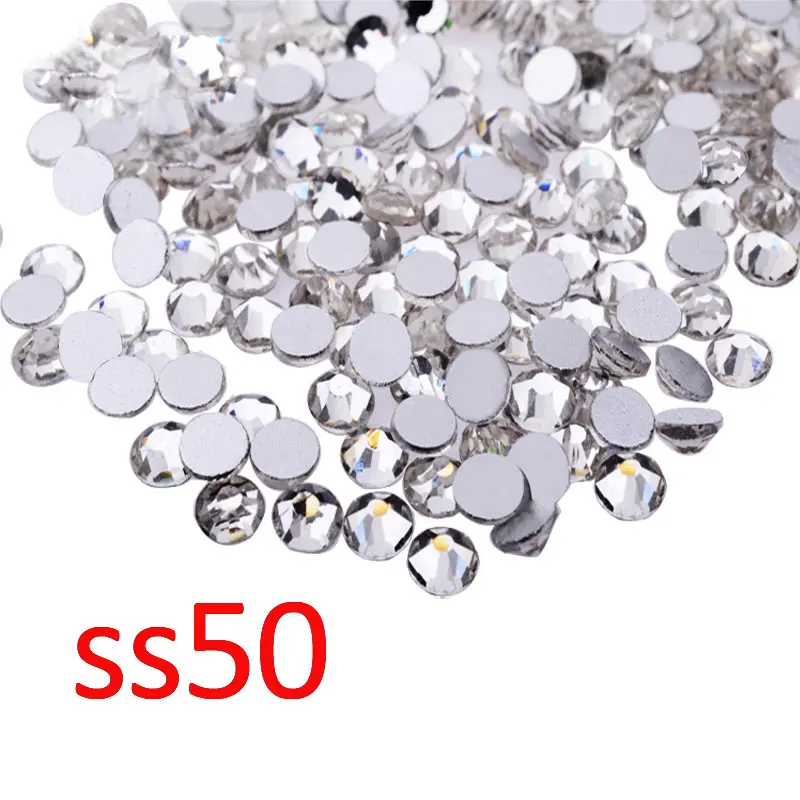 

144pcs/pack SS50(9.7-10mm) Glitter Crystal Charm Nail Rhinestones Non Hotfix Flatback Nail Phone Case Decoration