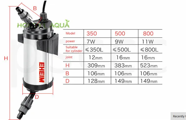 1 шт алюминиевый сплав EHEIM eeflex аквариумная бактерицидная УФ-лампа бактерицидная лампа стерилизация лампа UV350/500/800