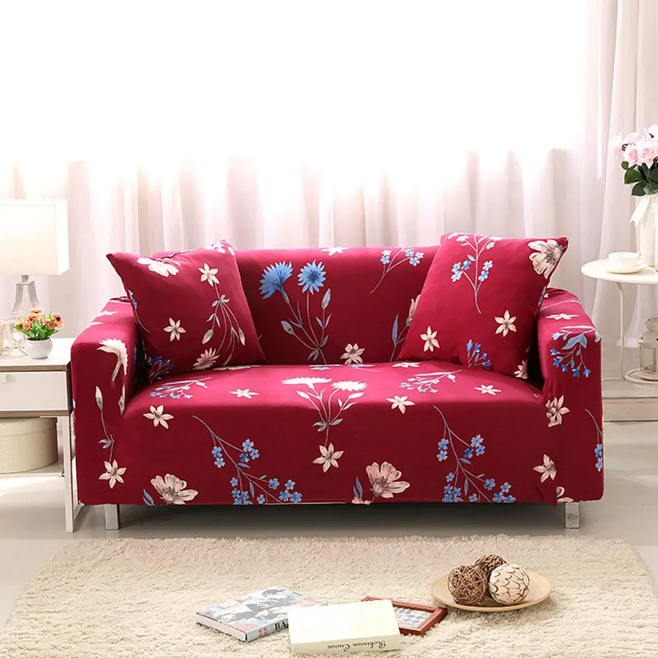 Чехлы с цветочным принтом для дивана и кресел, универсальные эластичные Чехлы для дивана для гостиной, многоразмерные Чехлы для домашнего декора - Цвет: AiDaNiEr