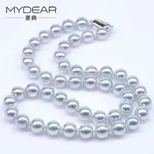 MYDEAR Fine Pearl Jewelry Charm 8-8.5mm Natural Akoya Pearls Chokers Necklaces Real High Quality Pearls Beads Strand Necklaces