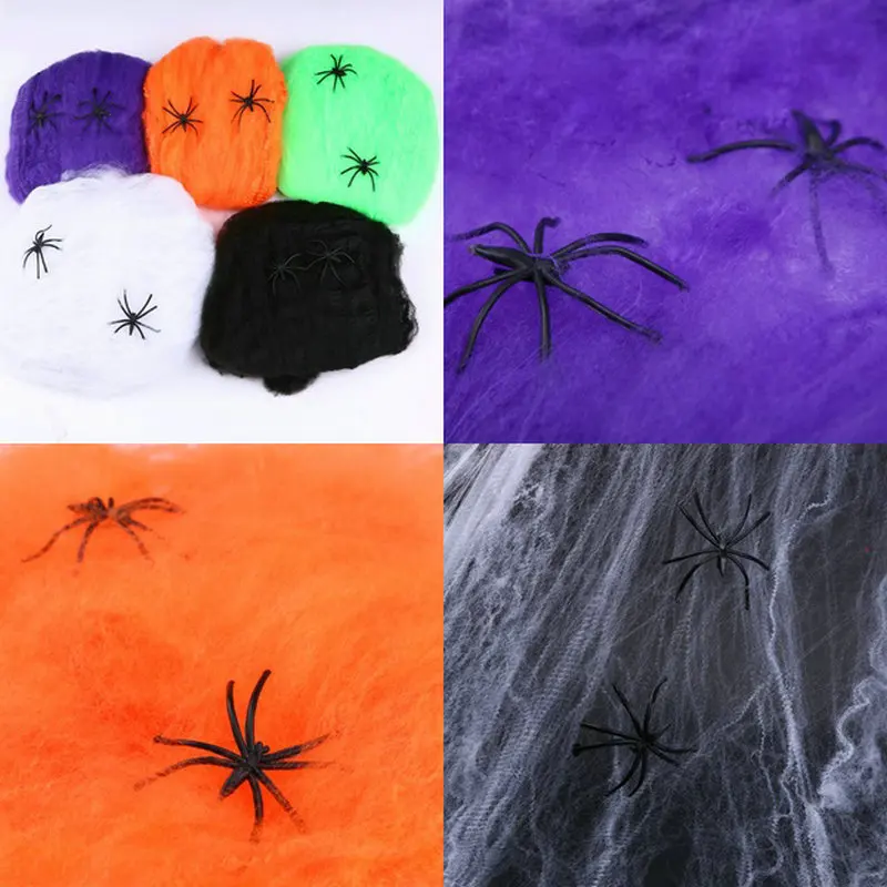 Halloween LED Spider Web LED Light Party Prop DIY Decor Q6W3