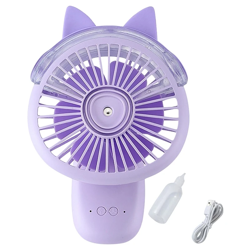 

Rechargeable Fan With Air Humidifier Usb Aroma Essential Oil Diffuser Portable Handheld Mini Fan