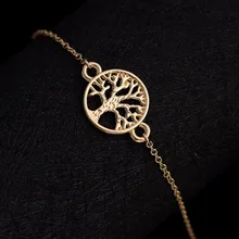 Yiustar 10 шт., Новая мода Простой звено цепи Дерево жизни браслет для Для женщин B037