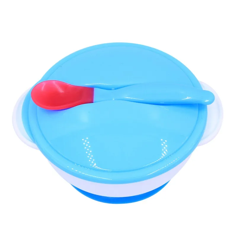 Ребенка кормушки с присоской и Температура зондирования ложка присоски чаши блюд скольжению набор посуды для дет