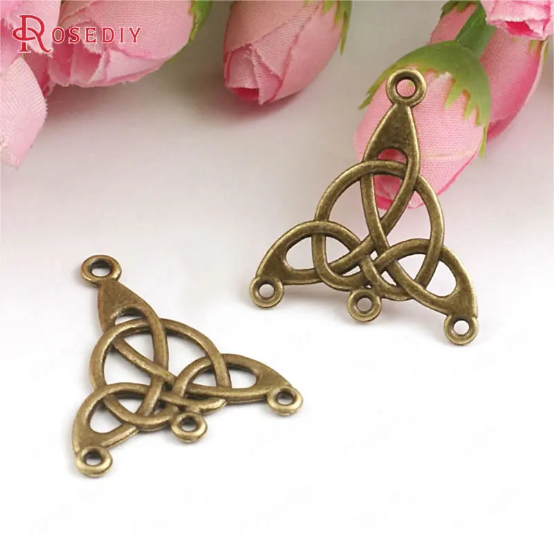 

(30076)50PCS 28x25MM Antique Bronze Zinc Alloy Earrings Connector Charms Diy Jewelry Findings Accessories Wholesale
