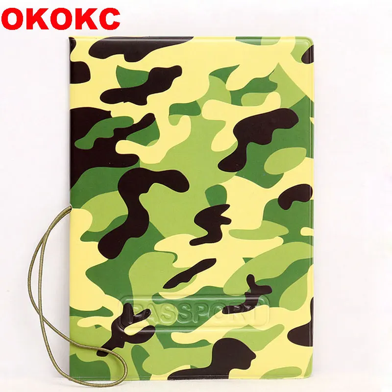 OKOKC армейская зеленая камуфляжная 3D обложка для паспорта кожаная фотообложка