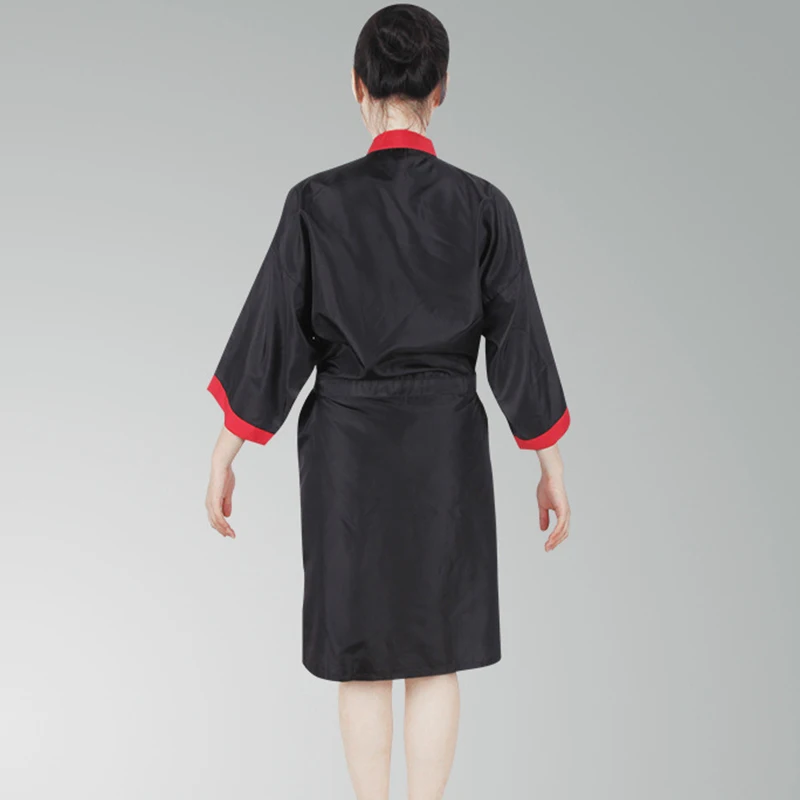 Водонепроницаемый салон клиента платье парикмахерские платья кимоно Стиль длинные-черные Цвет