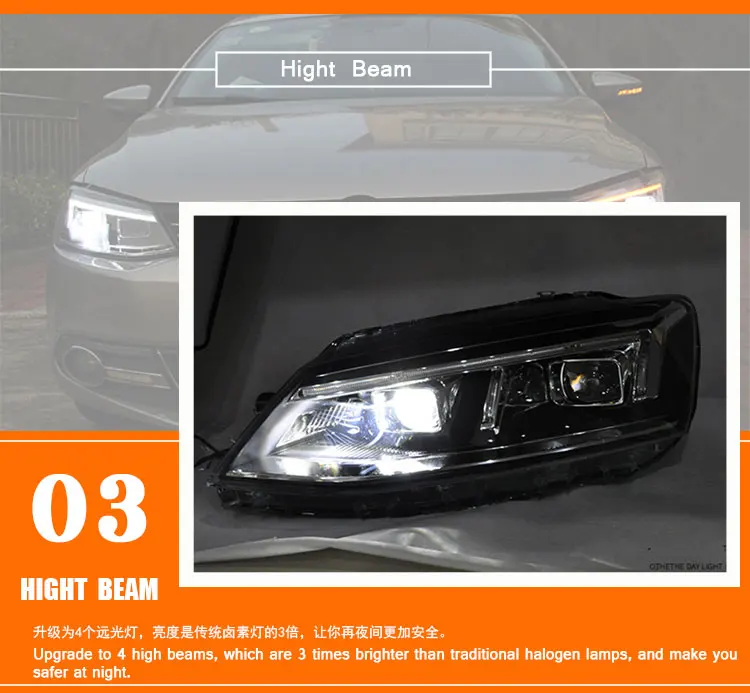2 шт. автомобильный стиль светодиодный фары для VW Jetta 2012- для Jetta Головной фонарь светодиодный объектив двойной луч H7 HID Xenon bi xenon объектив