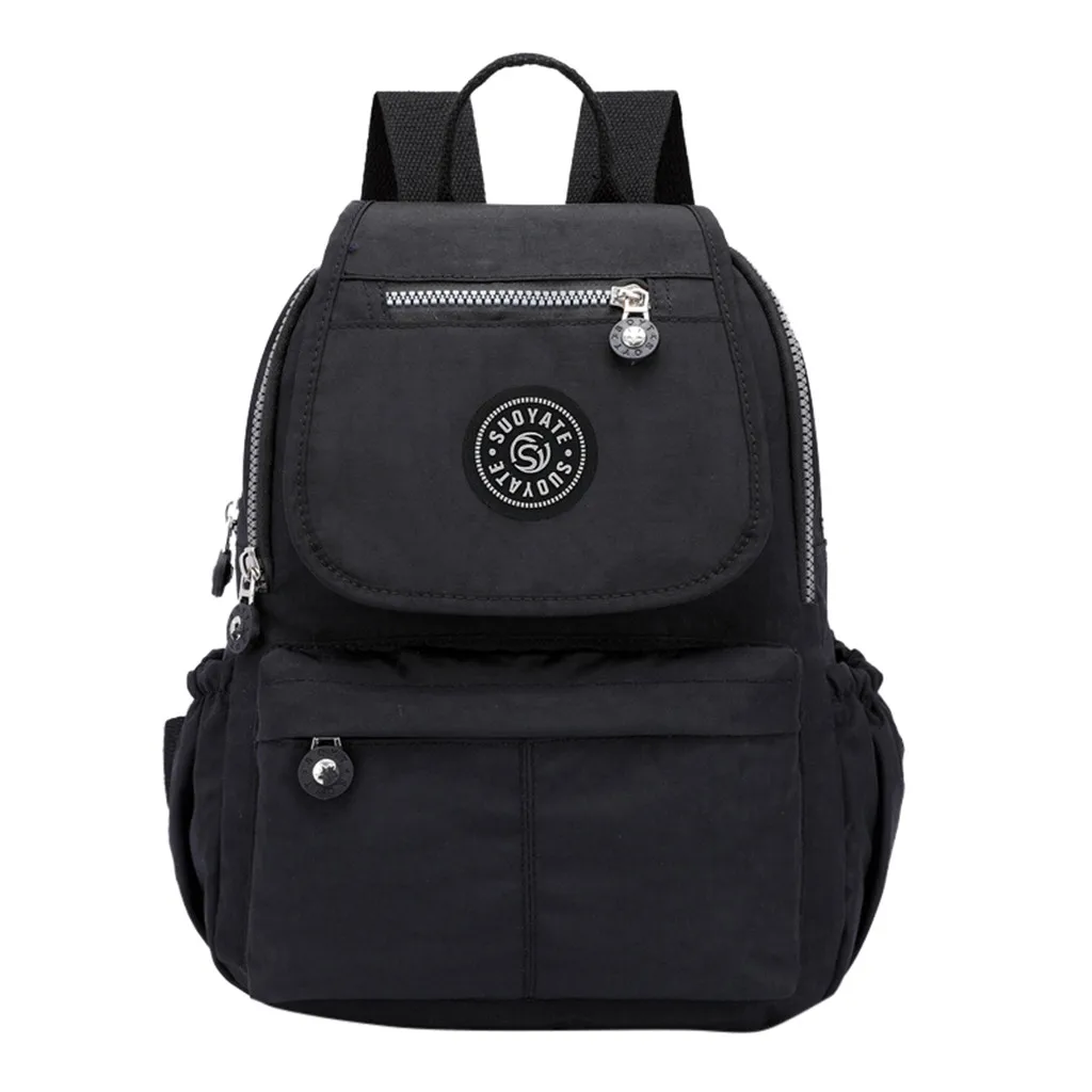 Женский водонепроницаемый рюкзак, многофункциональный рюкзак для школьницы, нейлоновый рюкзак для путешествий, Mochila Escolar Feminina# T1G - Цвет: Black