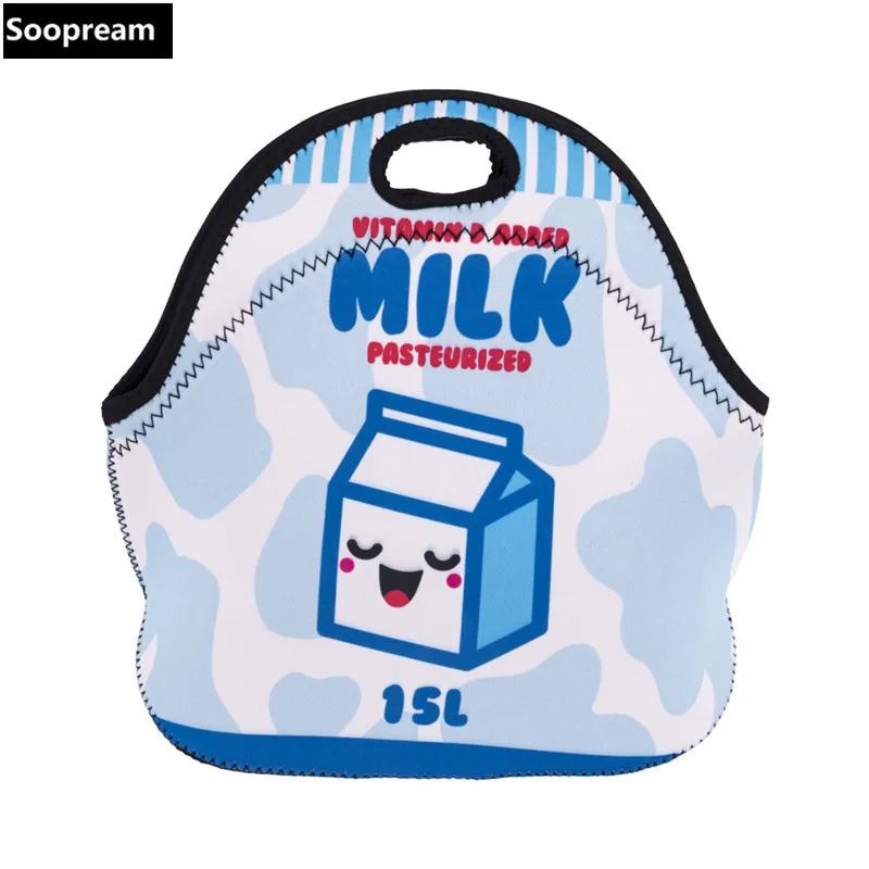 free shipping office milk Thermal Insulated Neoprene Lunch Bag for