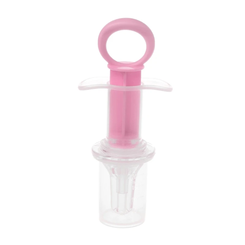 Baby kids smart medicine dispenser Needle Feeder Squeeze Medicine Dropper Dispenser Pacifier Feeding Utensils - Color: pink