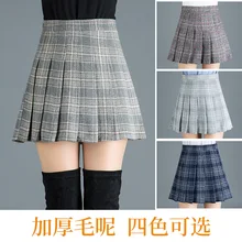 Осень и зима женская плиссированная юбка с высокой талией Harajuku консервативный Стиль клетчатые юбки размера плюс школьная форма Мини Сексуальная юбка