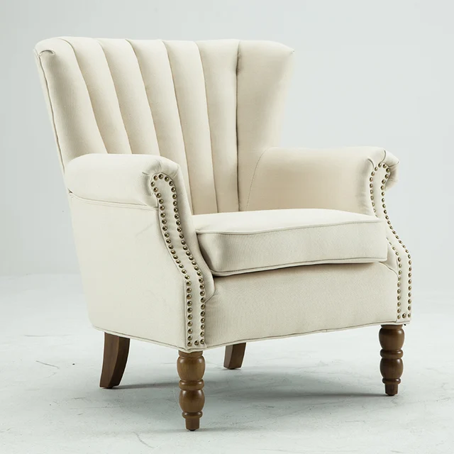 Modern Wingback Accent Chair With Nail Heads Flared Arm Home Living Modern Wingback Accent Chair With Nail Heads Flared Arm Home Living Room Furniture Single Sofa Armchair