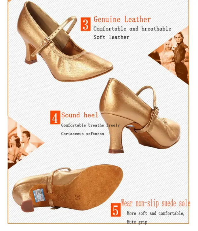20161103_160136_076Dance shoes Women shoe Latin shoes Soft Bottom Genuine Leather Sports shoes BD 125 Modern Jazz Soft wear-resistant