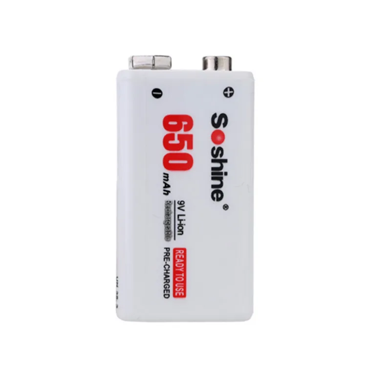 

1 Piece Soshine 9V Rechargeable Battery 650mAh 9v protected li-ion battery with Battery Box Free Shipping